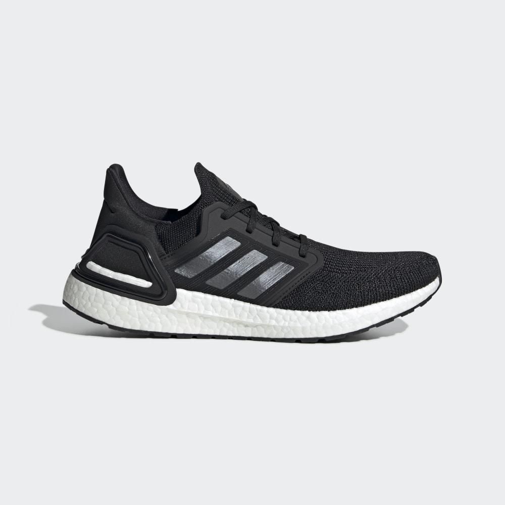 Adidas Men's Ultraboost 20 Running Shoes Black/Metal/White Ireland EF1043